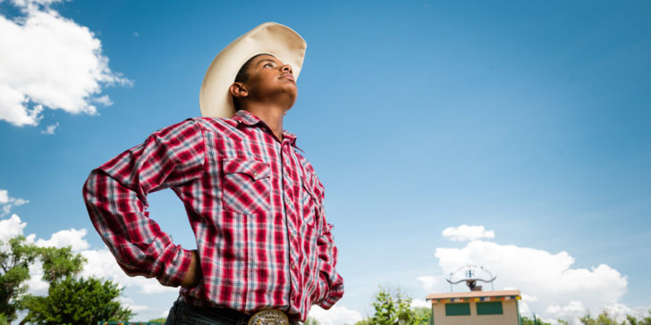 Isaiah enjoys the Boys Ranch Rodeo spotlight