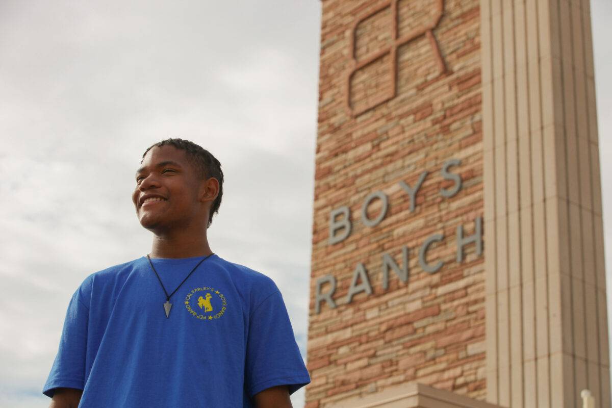 Nathan at the entrance to Boys Ranch