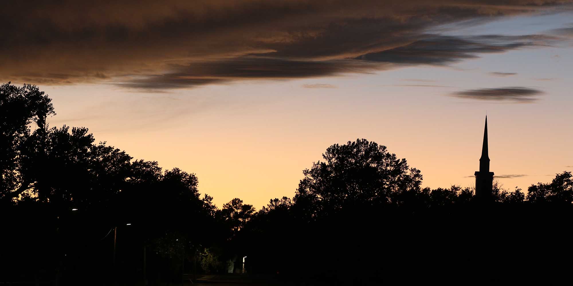 sunset at the chapel at Boys Ranch